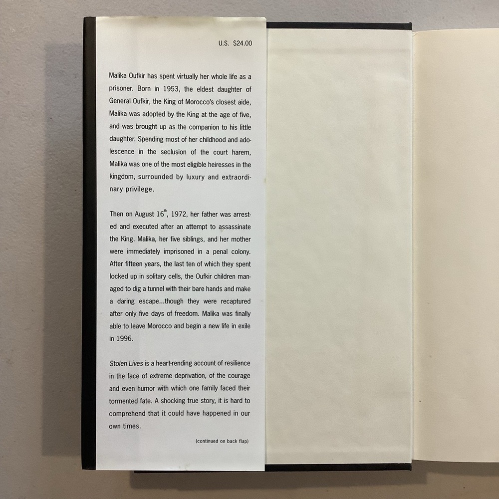 Stolen Lives by Malika Oufkir and Michèle Fitoussi Hardcover Book - Picture 2 of 6